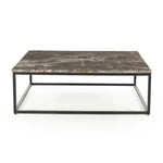 Salontafel Rico vierkant – ijzer & marmer bruin