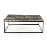 Salontafel Rico vierkant – ijzer & marmer bruin