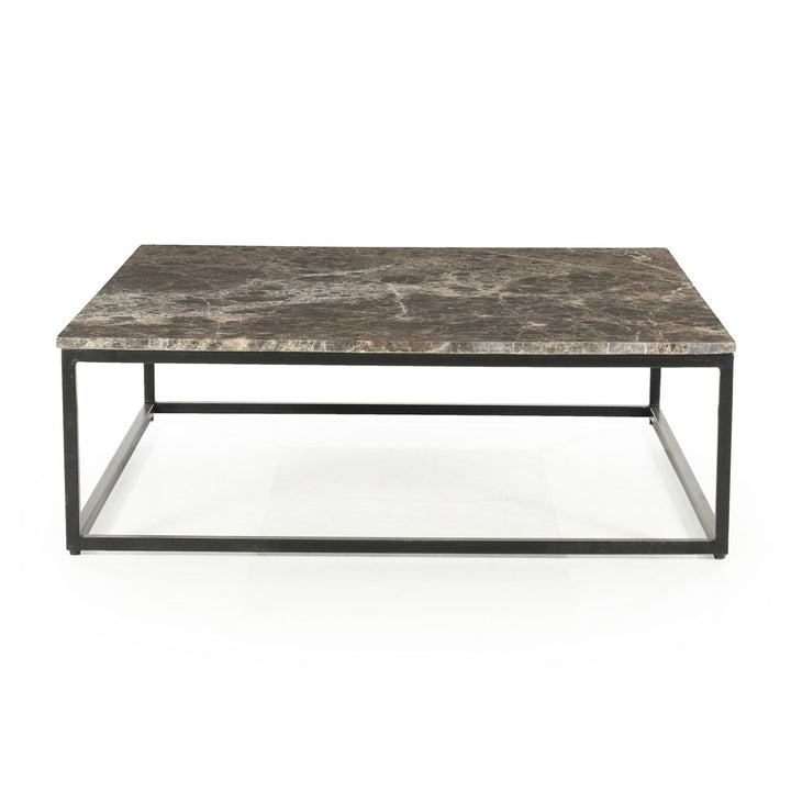 Salontafel Rico vierkant – ijzer & marmer bruin