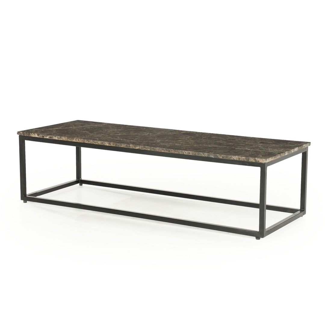 Salontafel Rico rechthoek – ijzer & marmer bruin