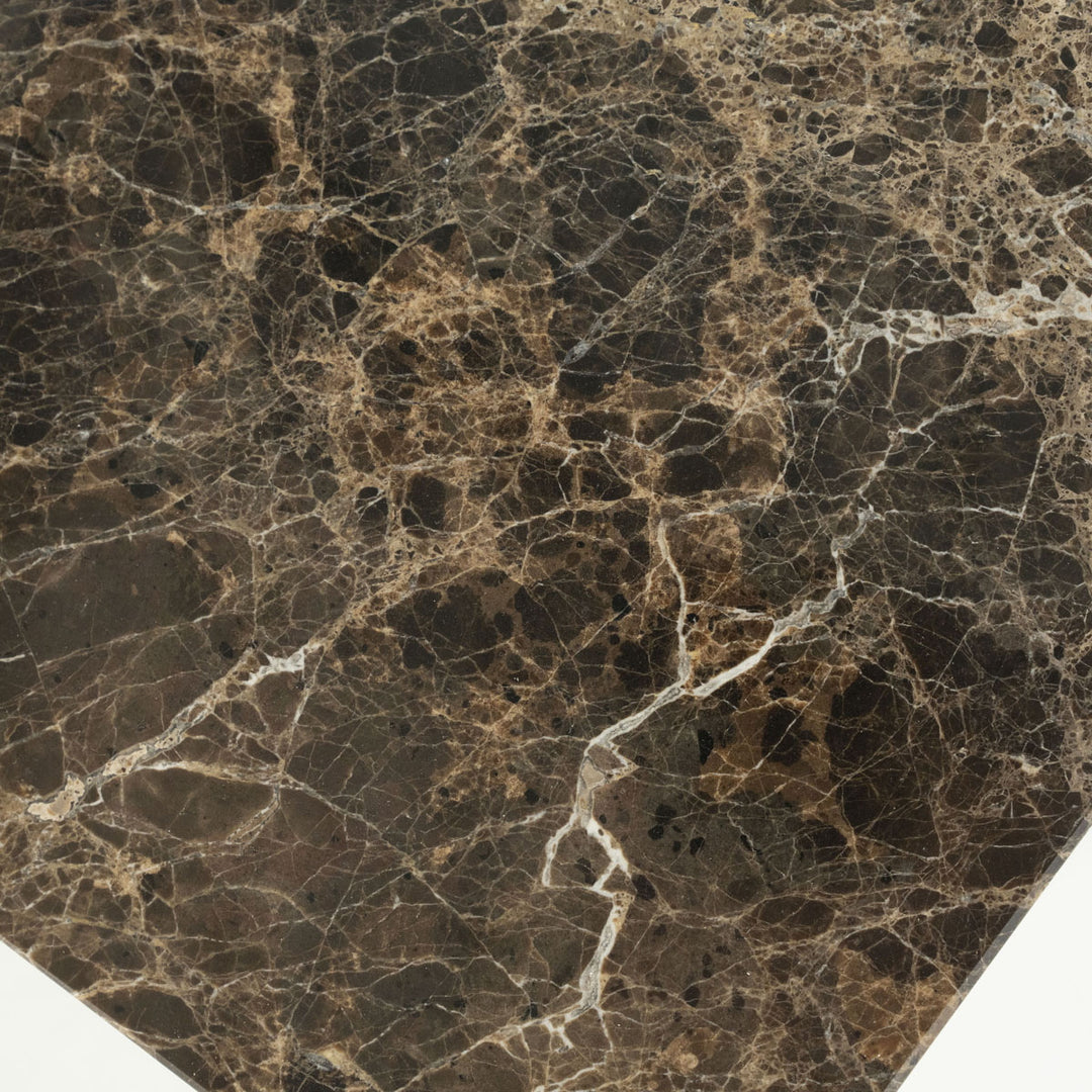 Salontafel Rico rechthoek – ijzer & marmer bruin