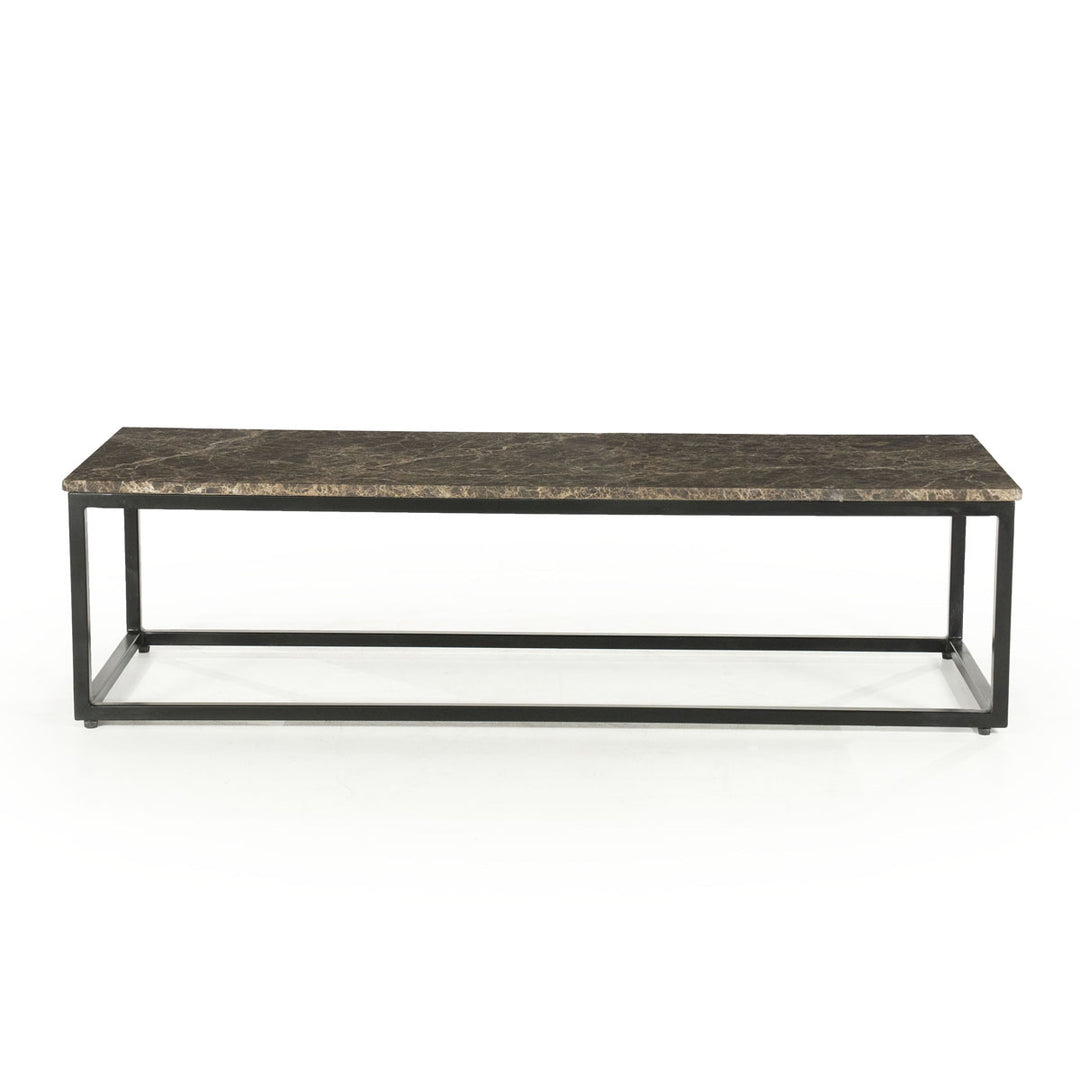 Salontafel Rico rechthoek – ijzer & marmer bruin