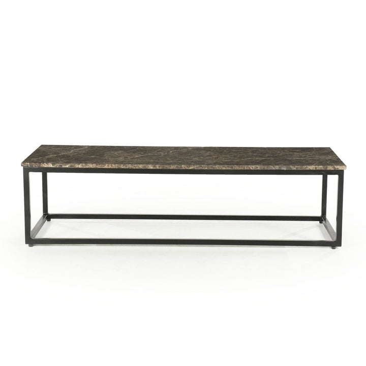 Salontafel Rico rechthoek – ijzer & marmer bruin