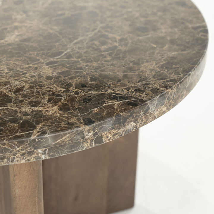Salontafel Lando – mango & marmer bruin small