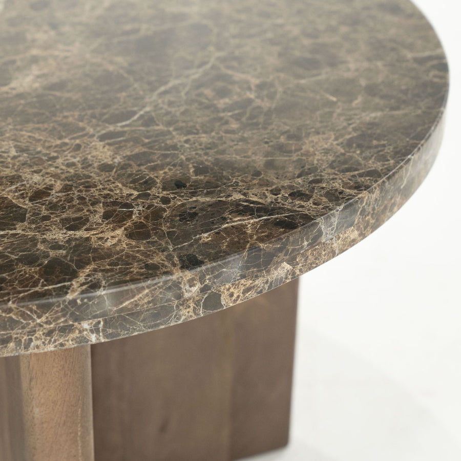 Salontafel Lando – mango & marmer bruin small