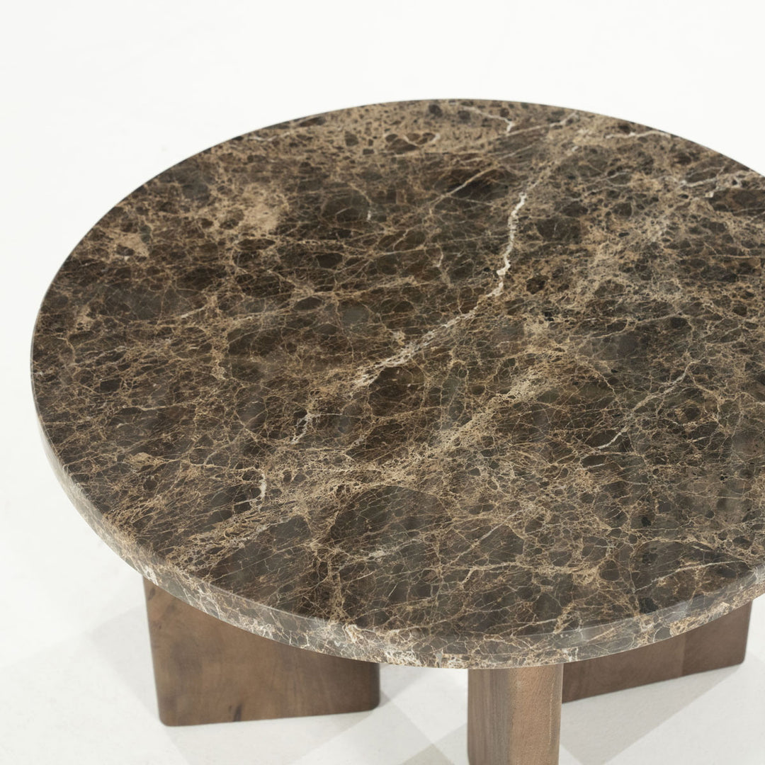 Salontafel Lando – mango & marmer bruin small