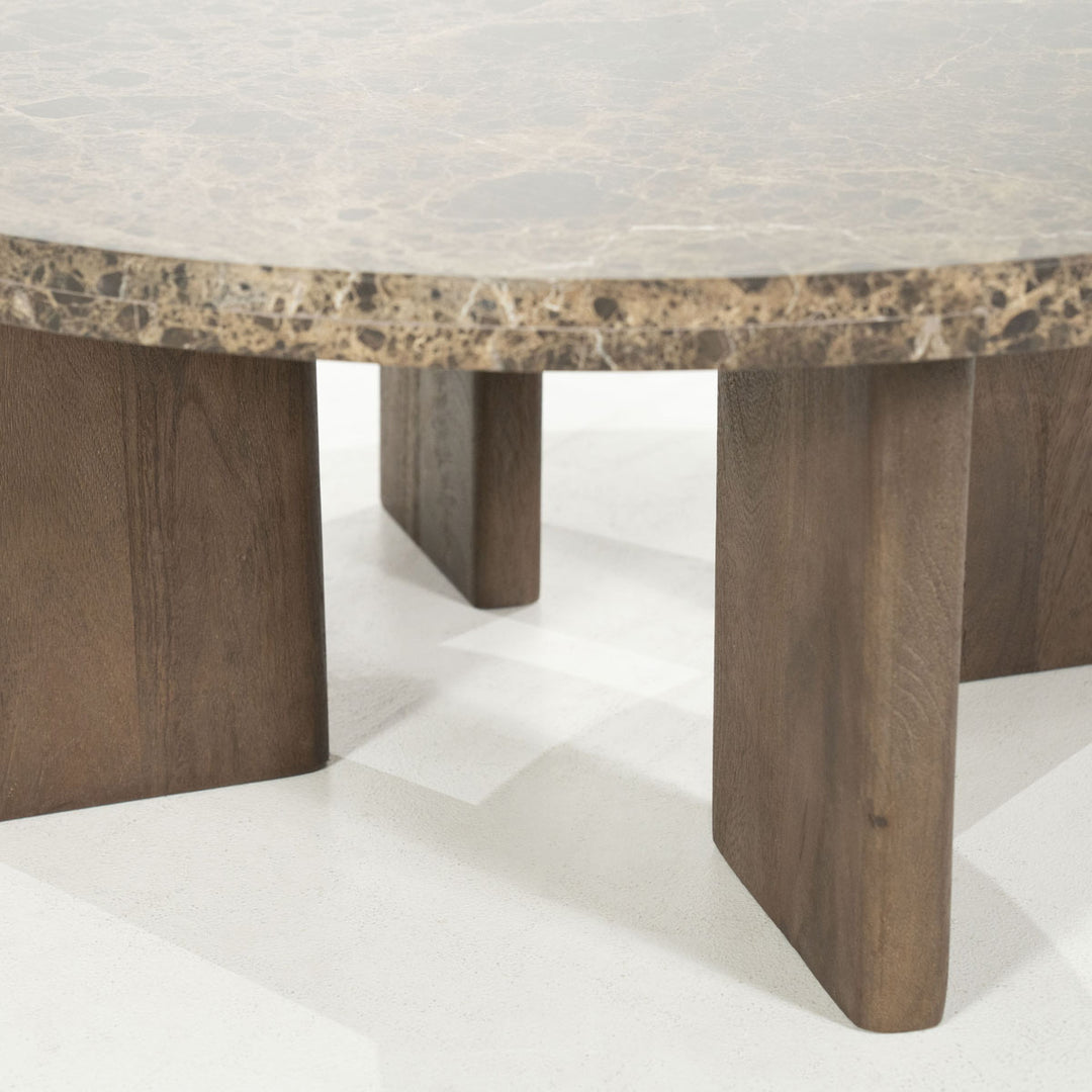 Salontafel Lando – mango & marmer bruin large