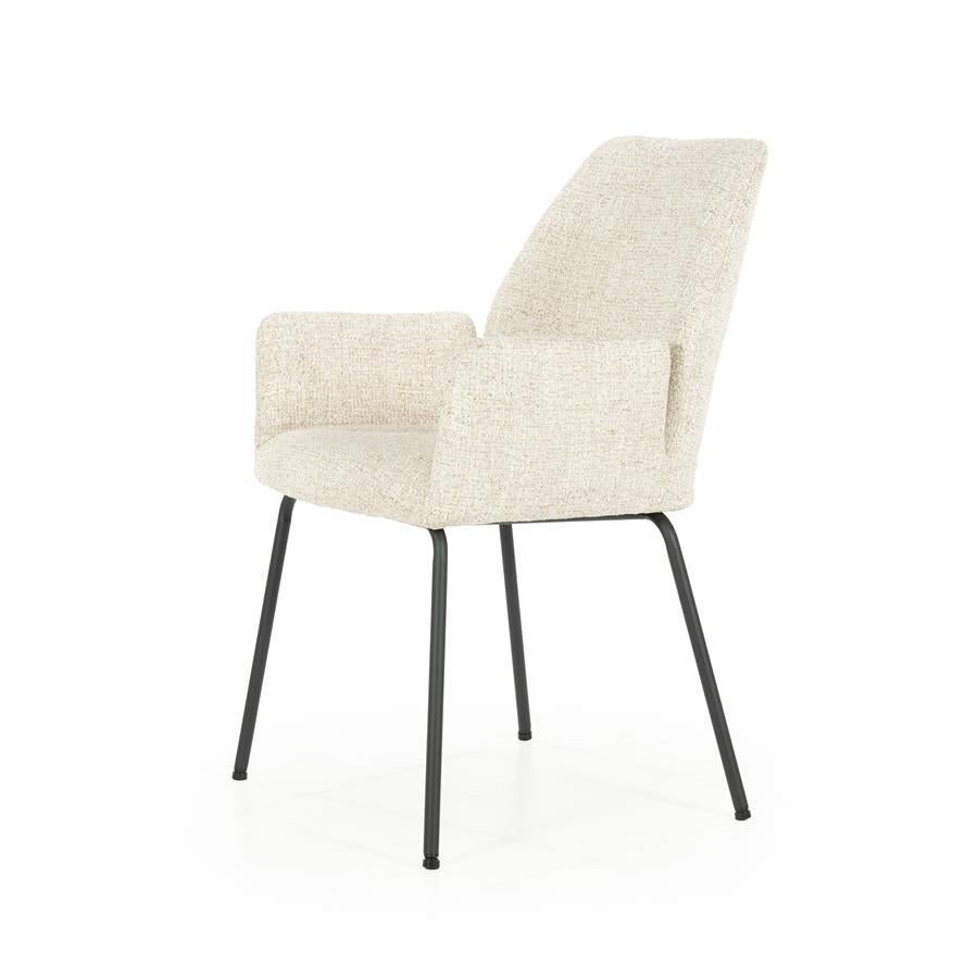 Stoel Indy – stof & metaal beige donna