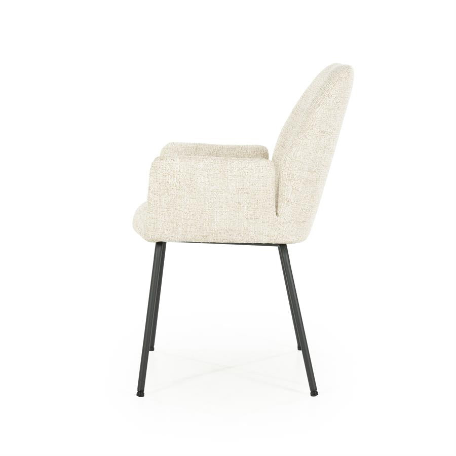 Stoel Indy – stof & metaal beige donna