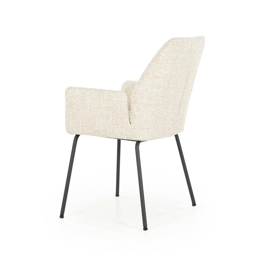 Stoel Indy – stof & metaal beige donna