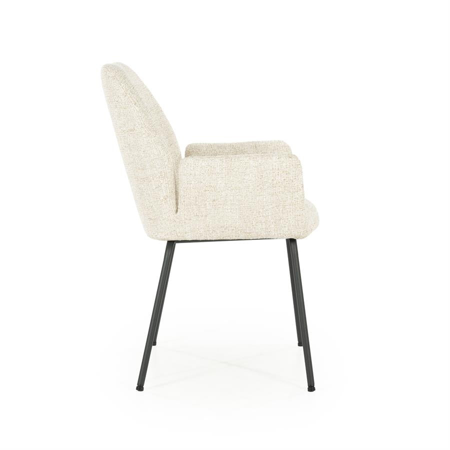 Stoel Indy – stof & metaal beige donna