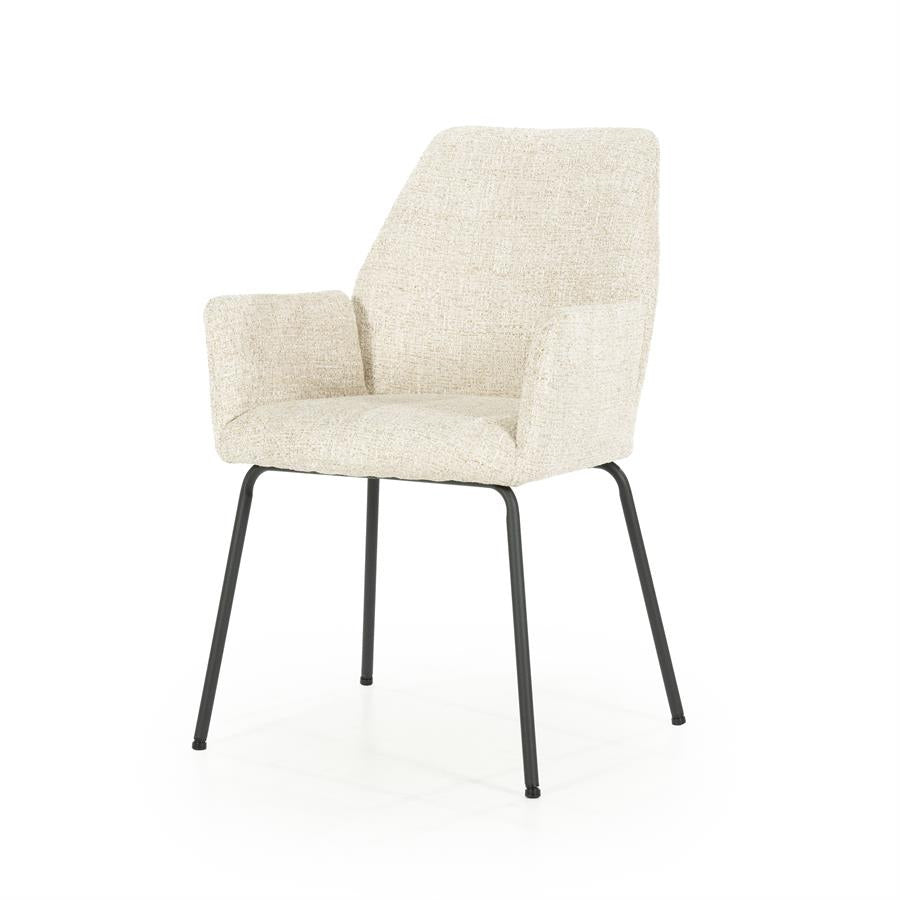 Stoel Indy – stof & metaal beige donna