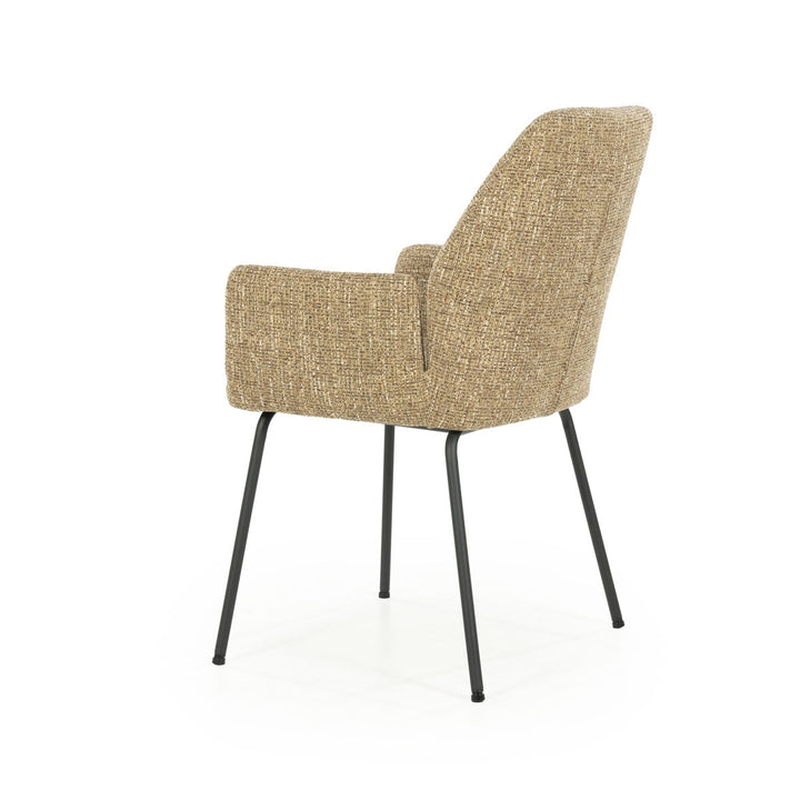 Stoel Indy – stof & metaal mosterd donna