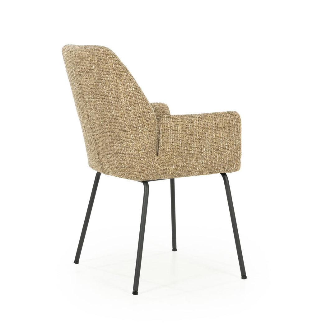 Stoel Indy – stof & metaal mosterd donna