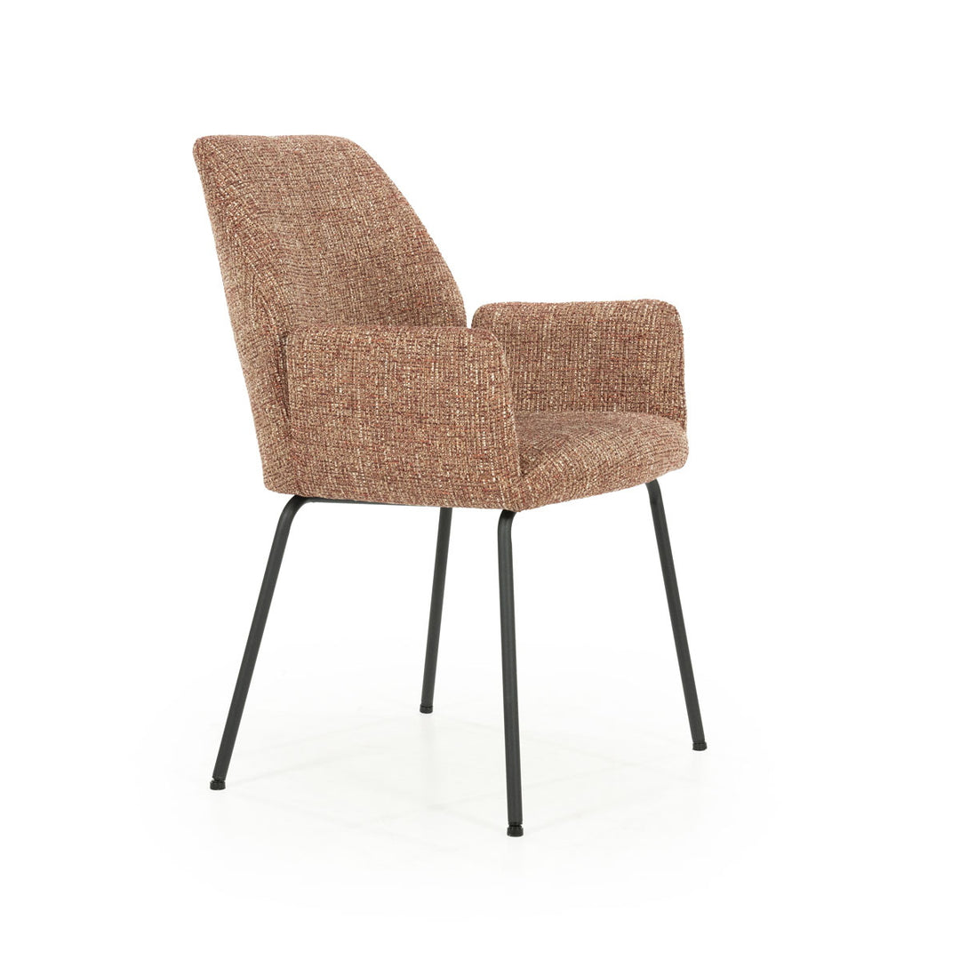 Stoel Indy – stof & metaal rood donna