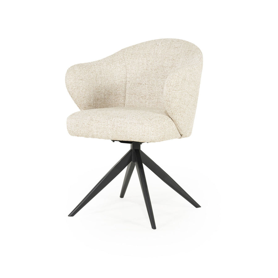 Stoel Connor – stof & metaal beige zwart donna