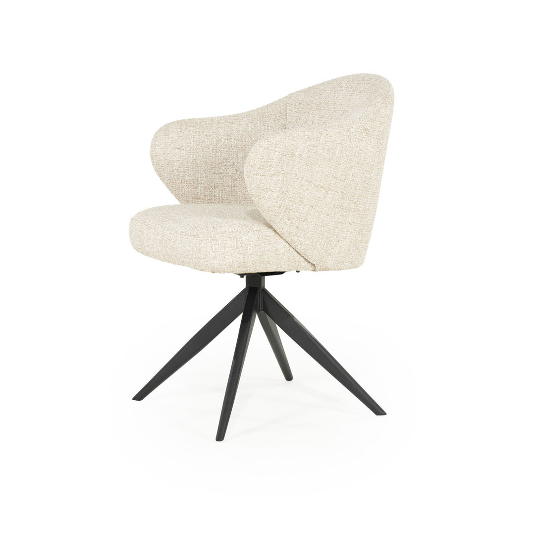Stoel Connor – stof & metaal beige zwart donna