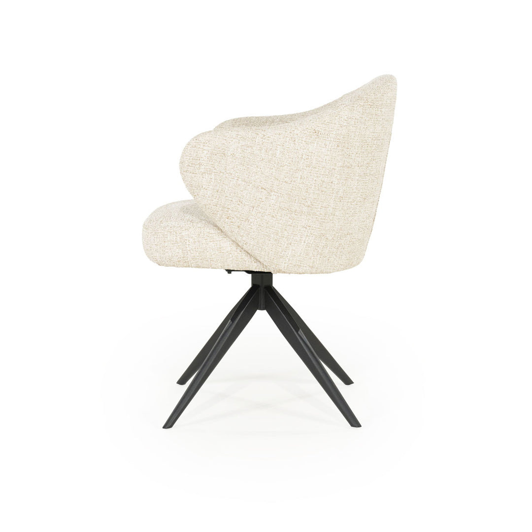 Stoel Connor – stof & metaal beige zwart donna