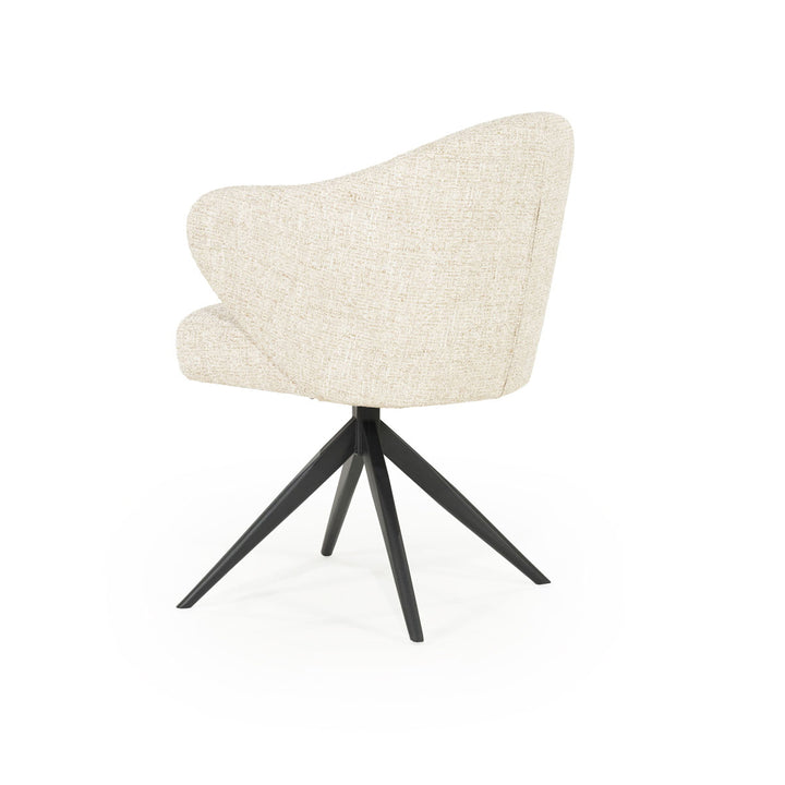 Stoel Connor – stof & metaal beige zwart donna