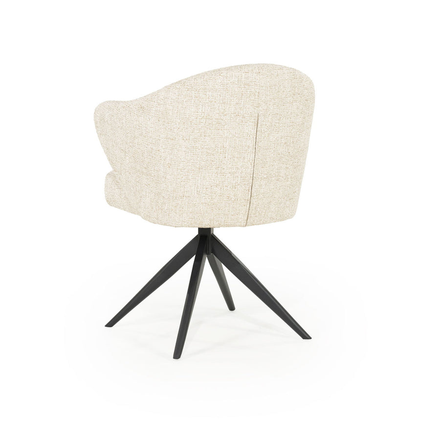Stoel Connor – stof & metaal beige zwart donna