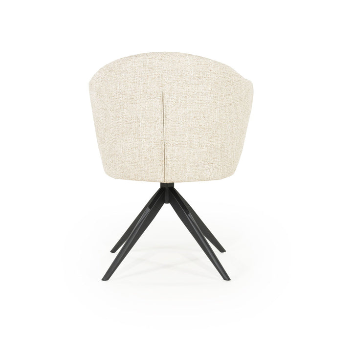 Stoel Connor – stof & metaal beige zwart donna