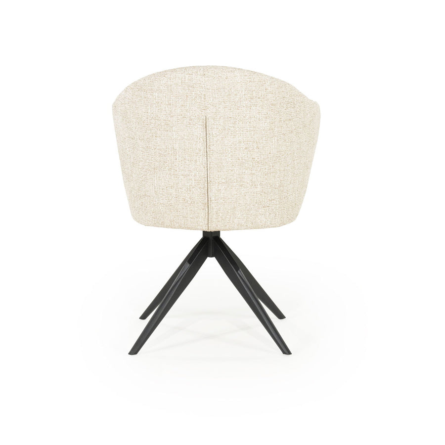 Stoel Connor – stof & metaal beige zwart donna