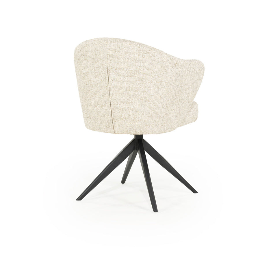 Stoel Connor – stof & metaal beige zwart donna