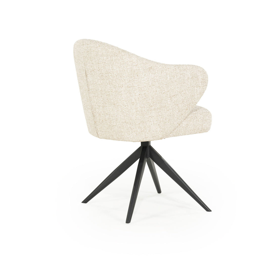 Stoel Connor – stof & metaal beige zwart donna