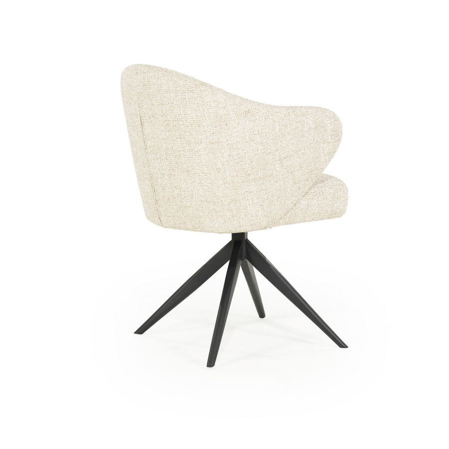Stoel Connor – stof & metaal beige zwart donna
