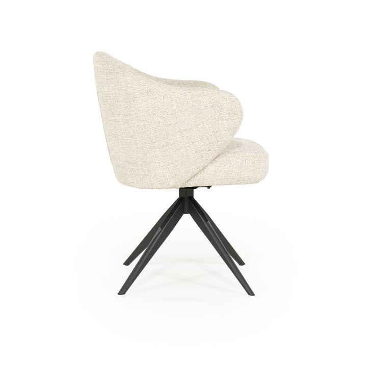 Stoel Connor – stof & metaal beige zwart donna