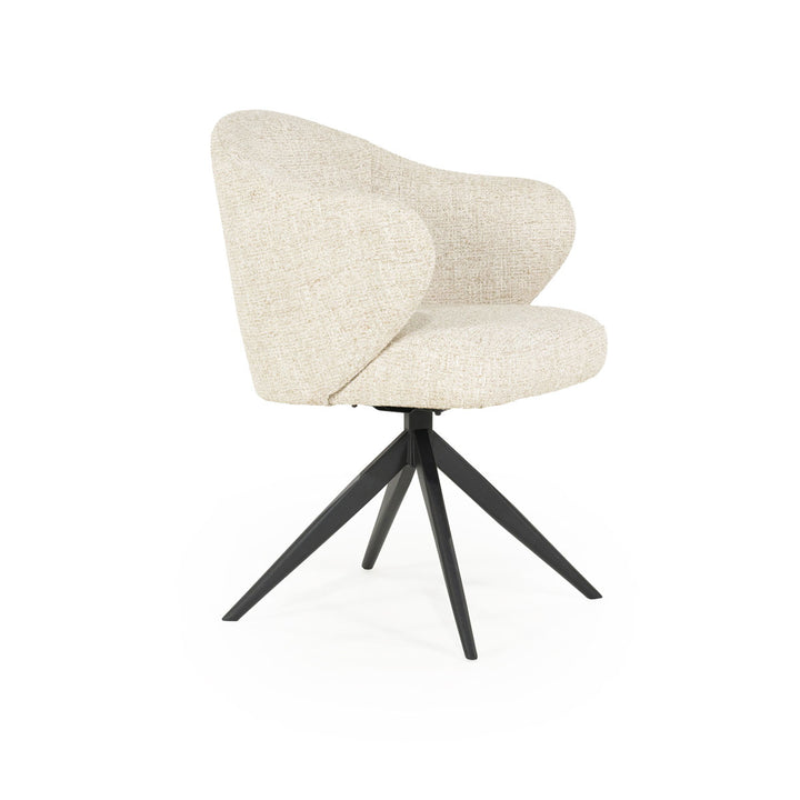 Stoel Connor – stof & metaal beige zwart donna