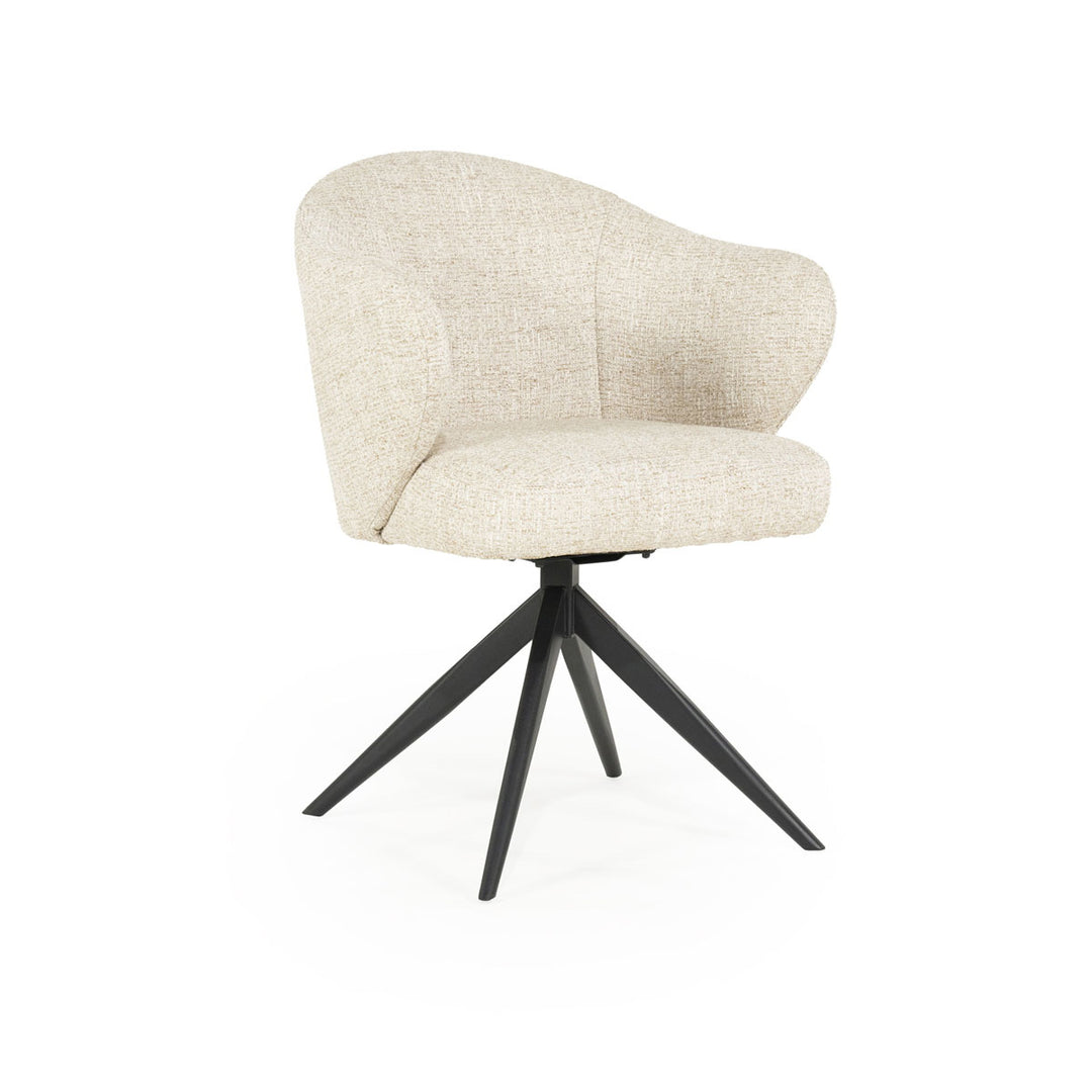 Stoel Connor – stof & metaal beige zwart donna