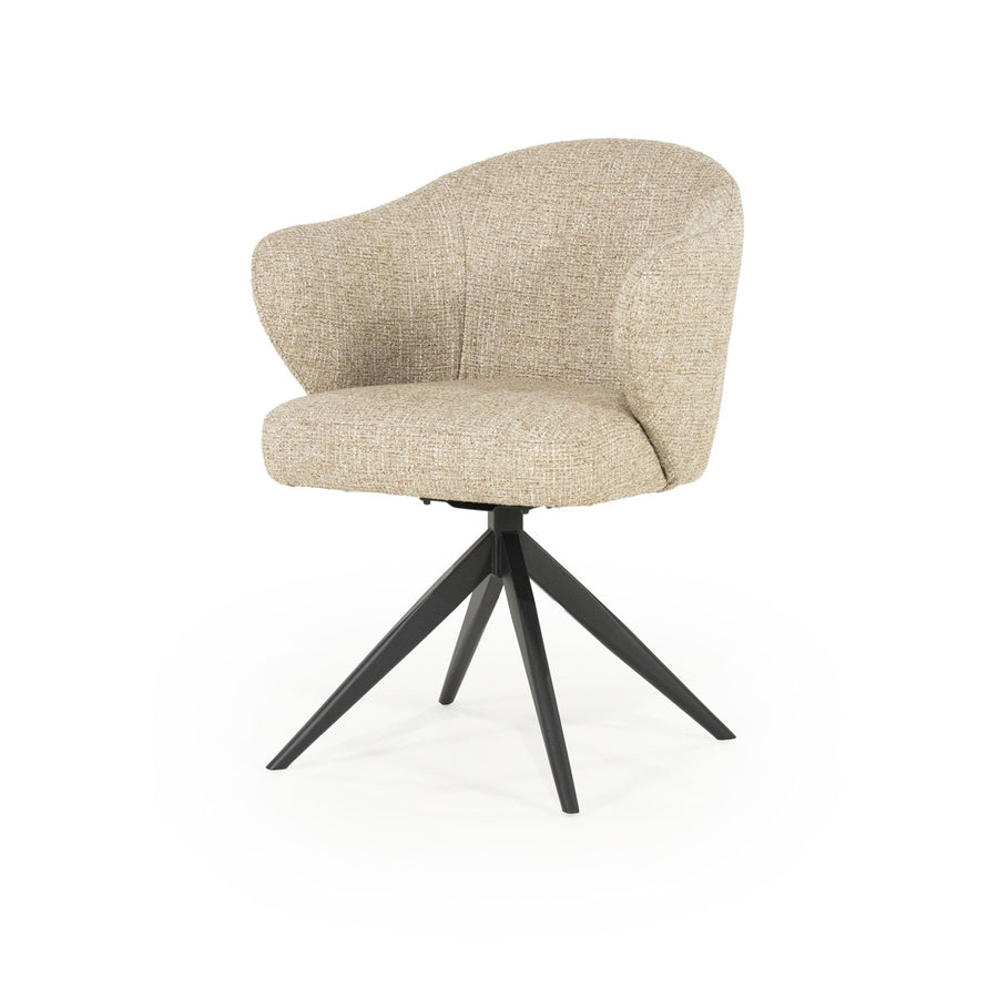 Stoel Connor – stof & metaal taupe zwart donna