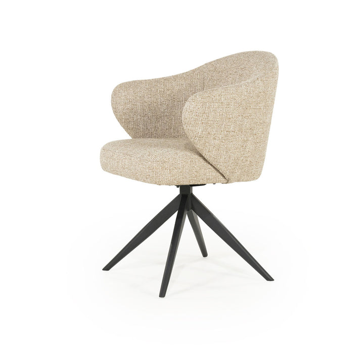 Stoel Connor – stof & metaal taupe zwart donna