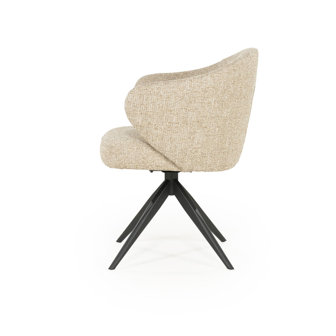 Stoel Connor – stof & metaal taupe zwart donna