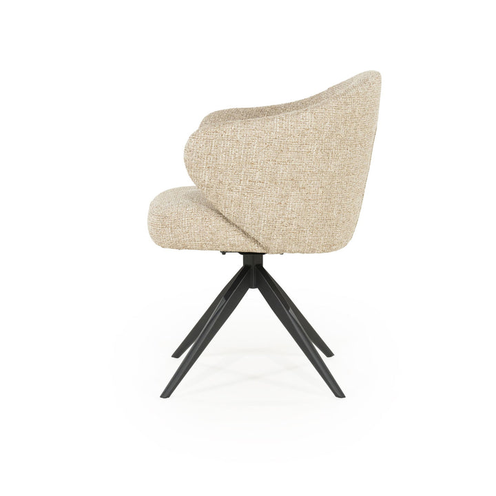 Stoel Connor – stof & metaal taupe zwart donna