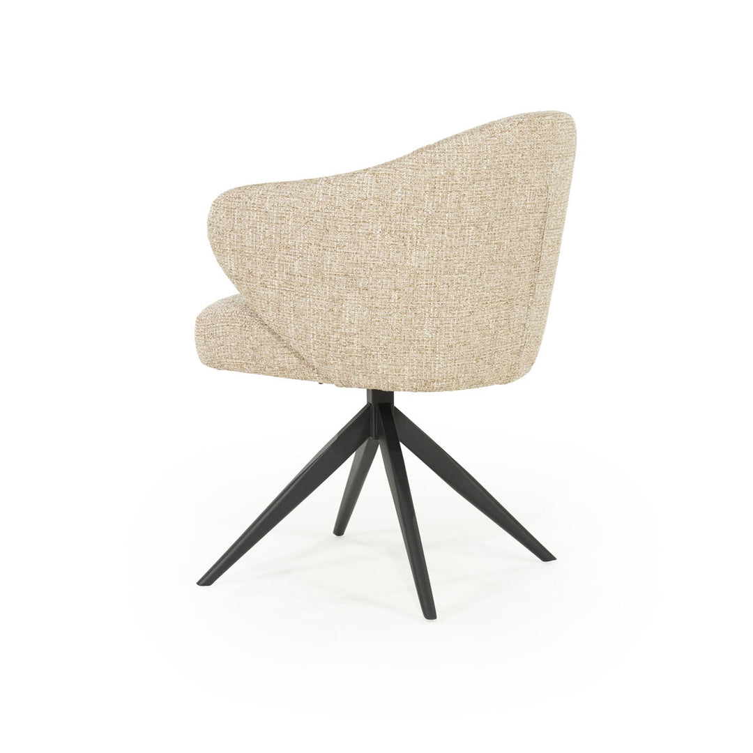 Stoel Connor – stof & metaal taupe zwart donna