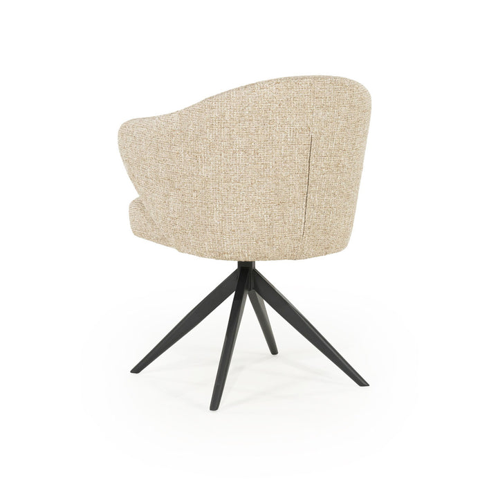 Stoel Connor – stof & metaal taupe zwart donna