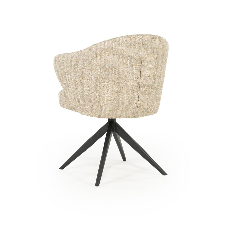 Stoel Connor – stof & metaal taupe zwart donna