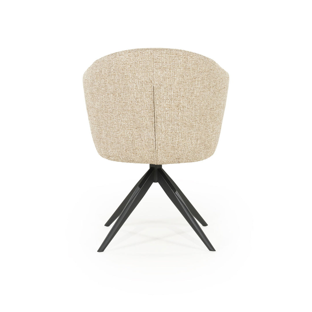 Stoel Connor – stof & metaal taupe zwart donna