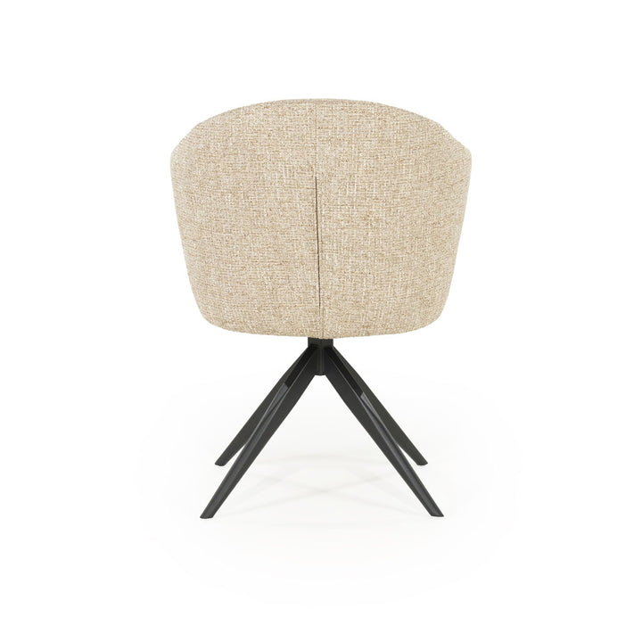 Stoel Connor – stof & metaal taupe zwart donna