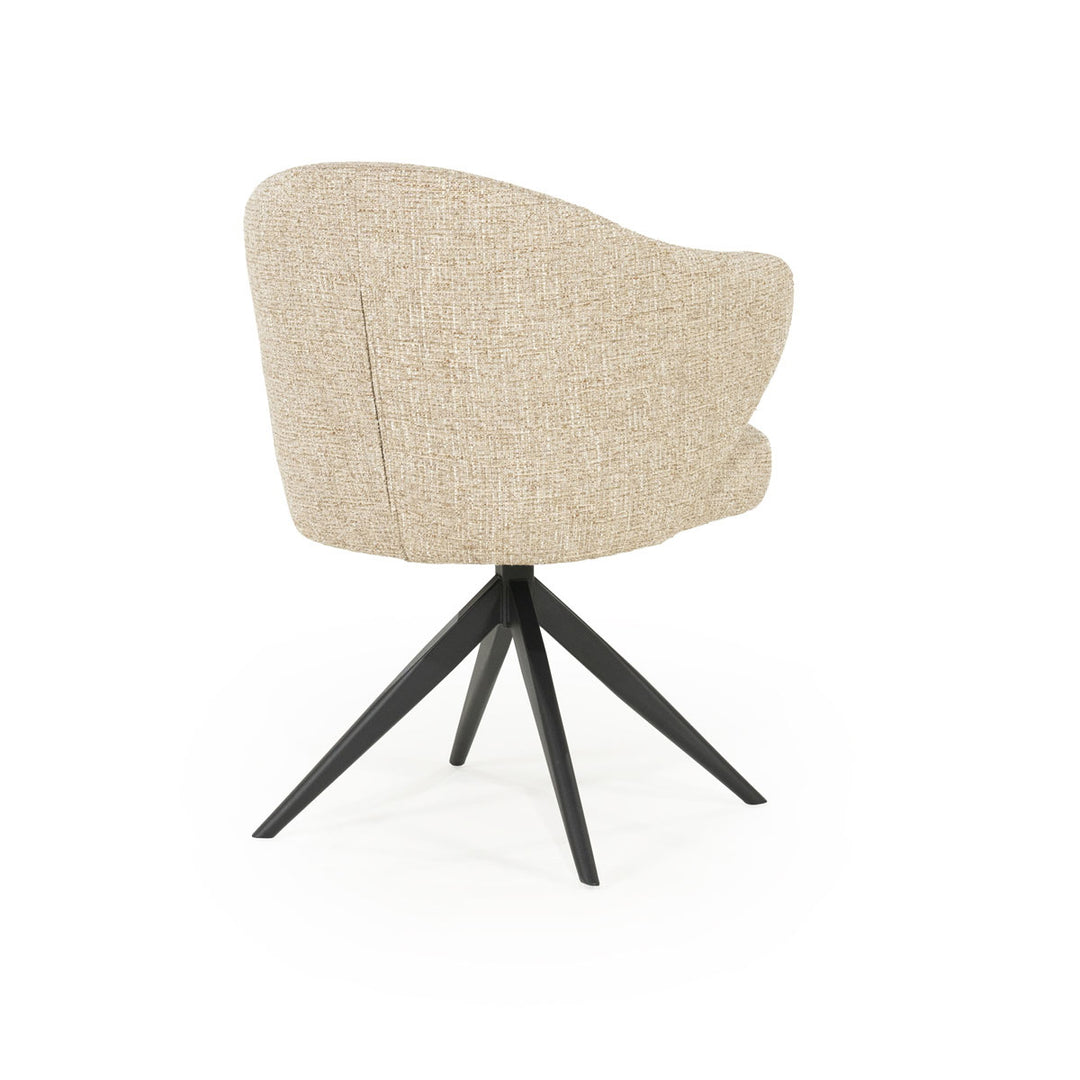 Stoel Connor – stof & metaal taupe zwart donna