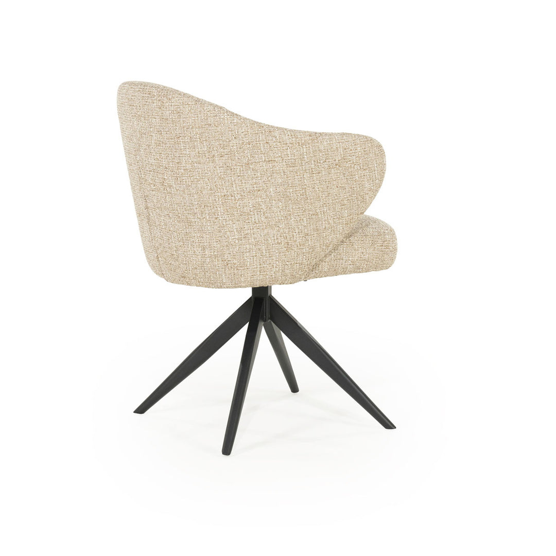 Stoel Connor – stof & metaal taupe zwart donna