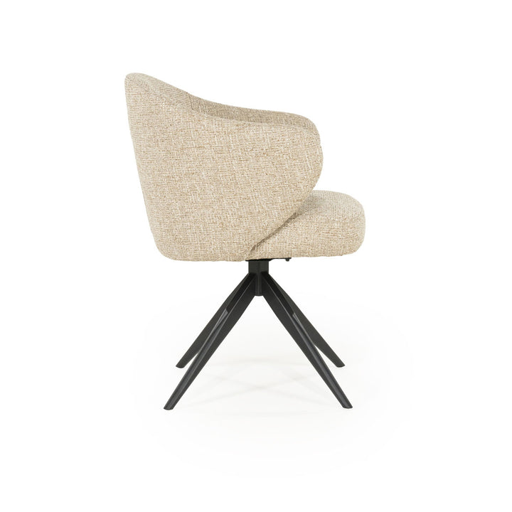 Stoel Connor – stof & metaal taupe zwart donna