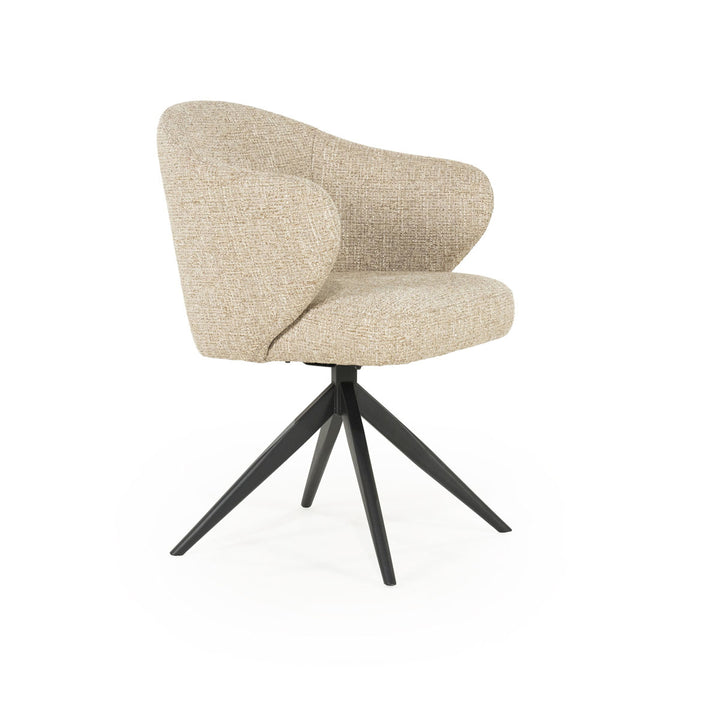 Stoel Connor – stof & metaal taupe zwart donna