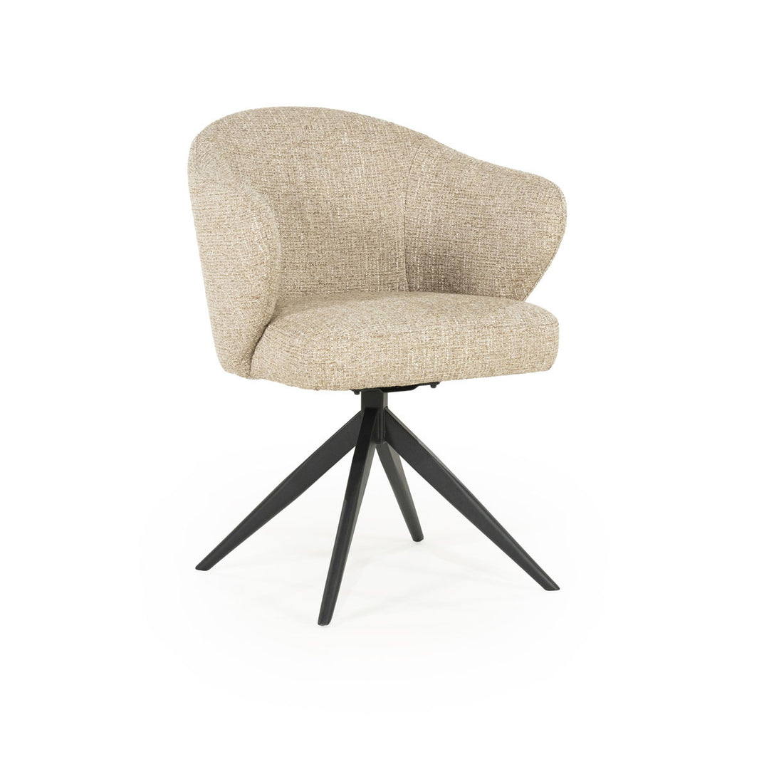 Stoel Connor – stof & metaal taupe zwart donna