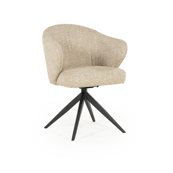 Stoel Connor – stof & metaal taupe zwart donna