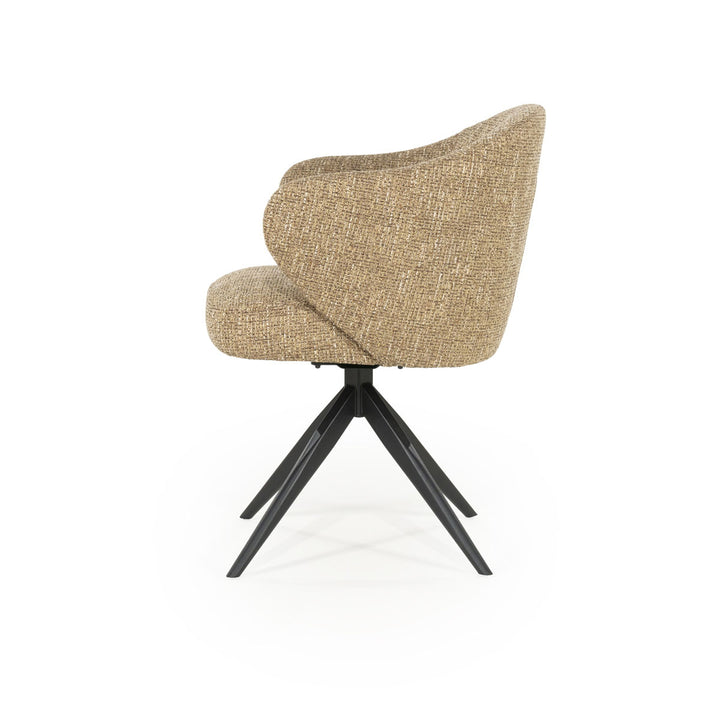 Stoel Connor – stof & metaal mosterd zwart donna