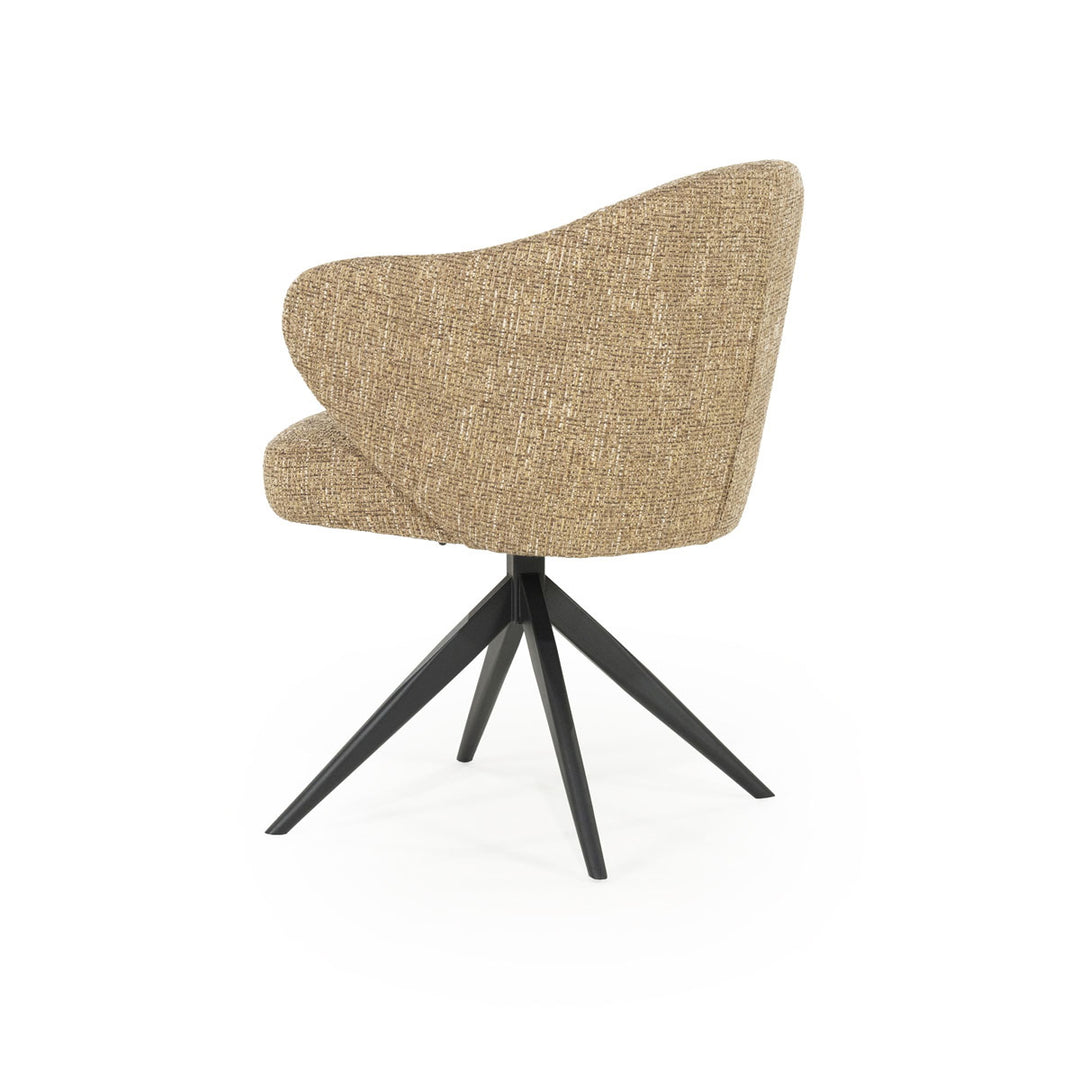 Stoel Connor – stof & metaal mosterd zwart donna