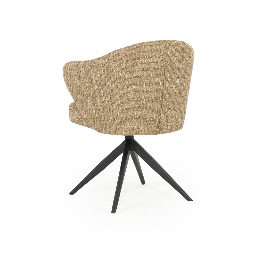 Stoel Connor – stof & metaal mosterd zwart donna